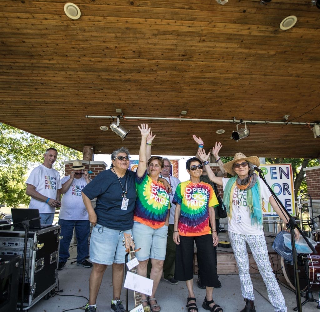 ODP Board members on stage at Pride Fest